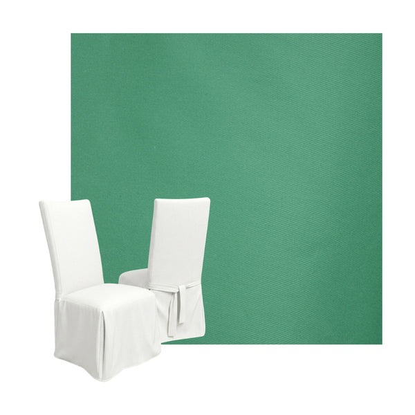 Teal Poplin Custom Dining Chair Cover