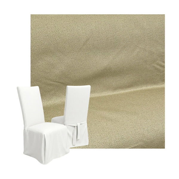 Textured Beige Custom Dining Chair Cover