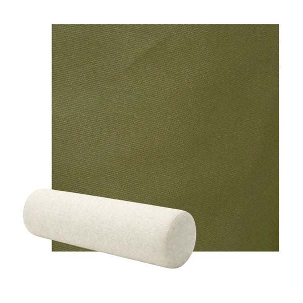 Smooth Olive Green Poplin Bolster Pillow