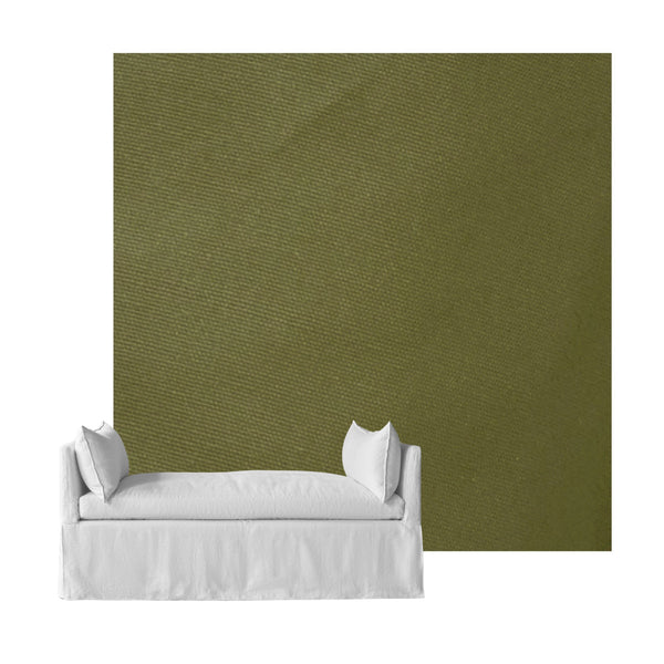 Olive Green Poplin Custom Daybed Cover