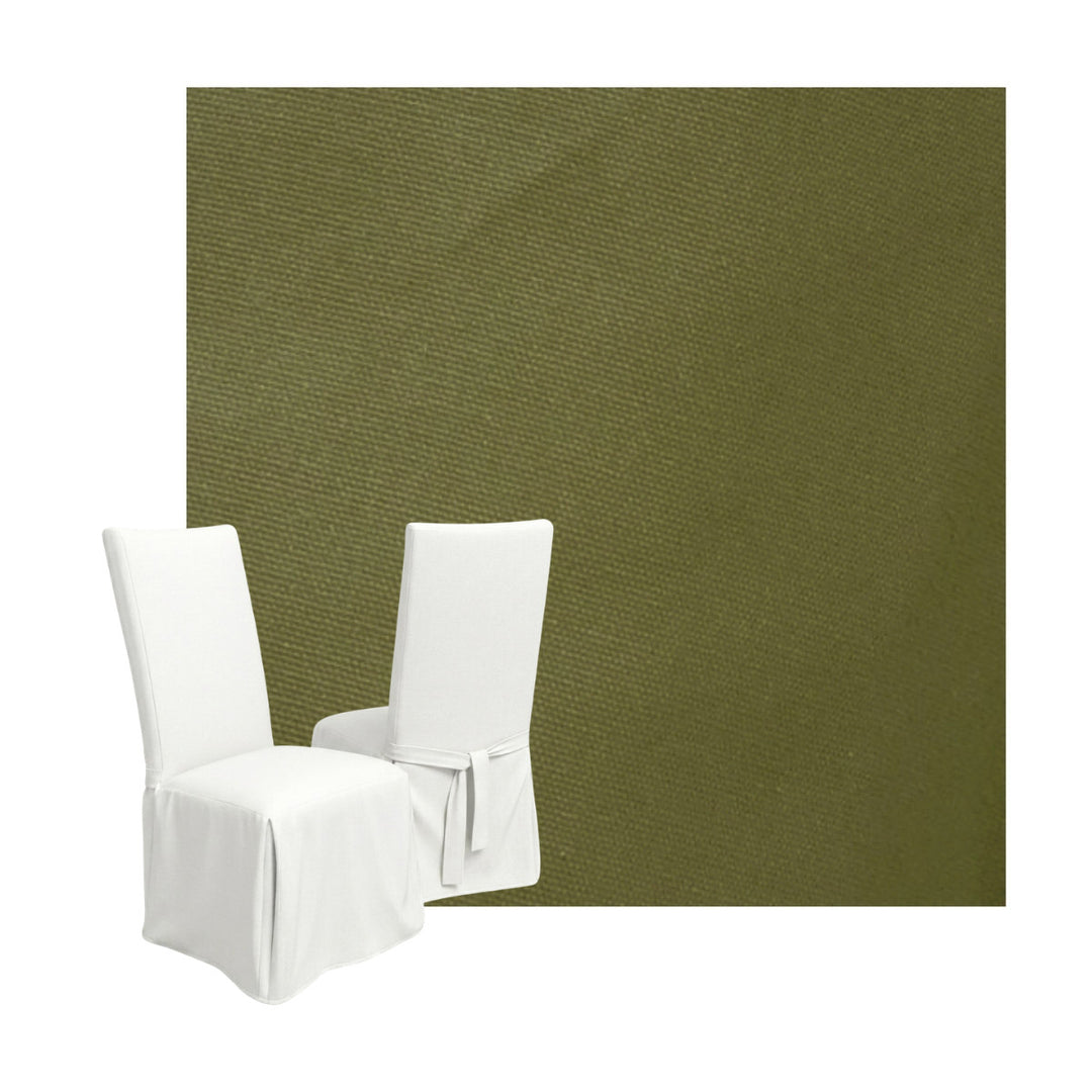 Olive Green Poplin Custom Dining Chair Cover