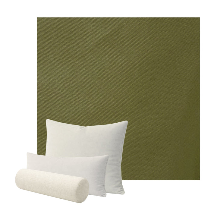 Olive Green Poplin Custom Pillow Cover
