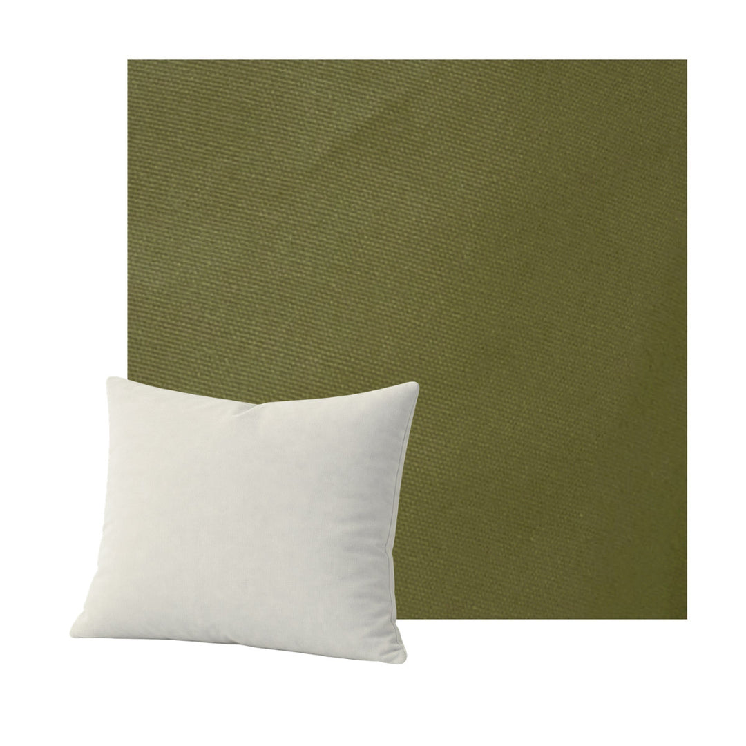 Olive Green Poplin Throw Pillow
