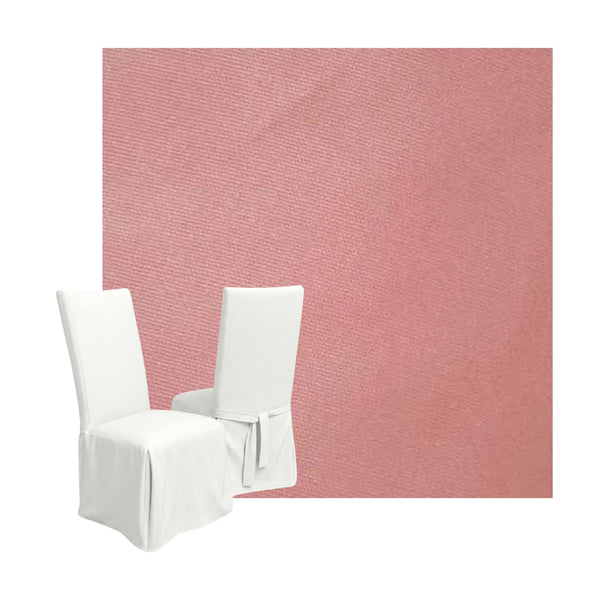 Pastel Pink Poplin Custom Dining Chair Cover