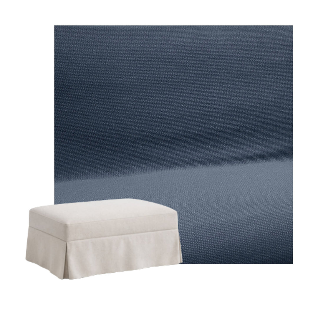 FlexFit Navy Blue Custom Ottoman Slipcover