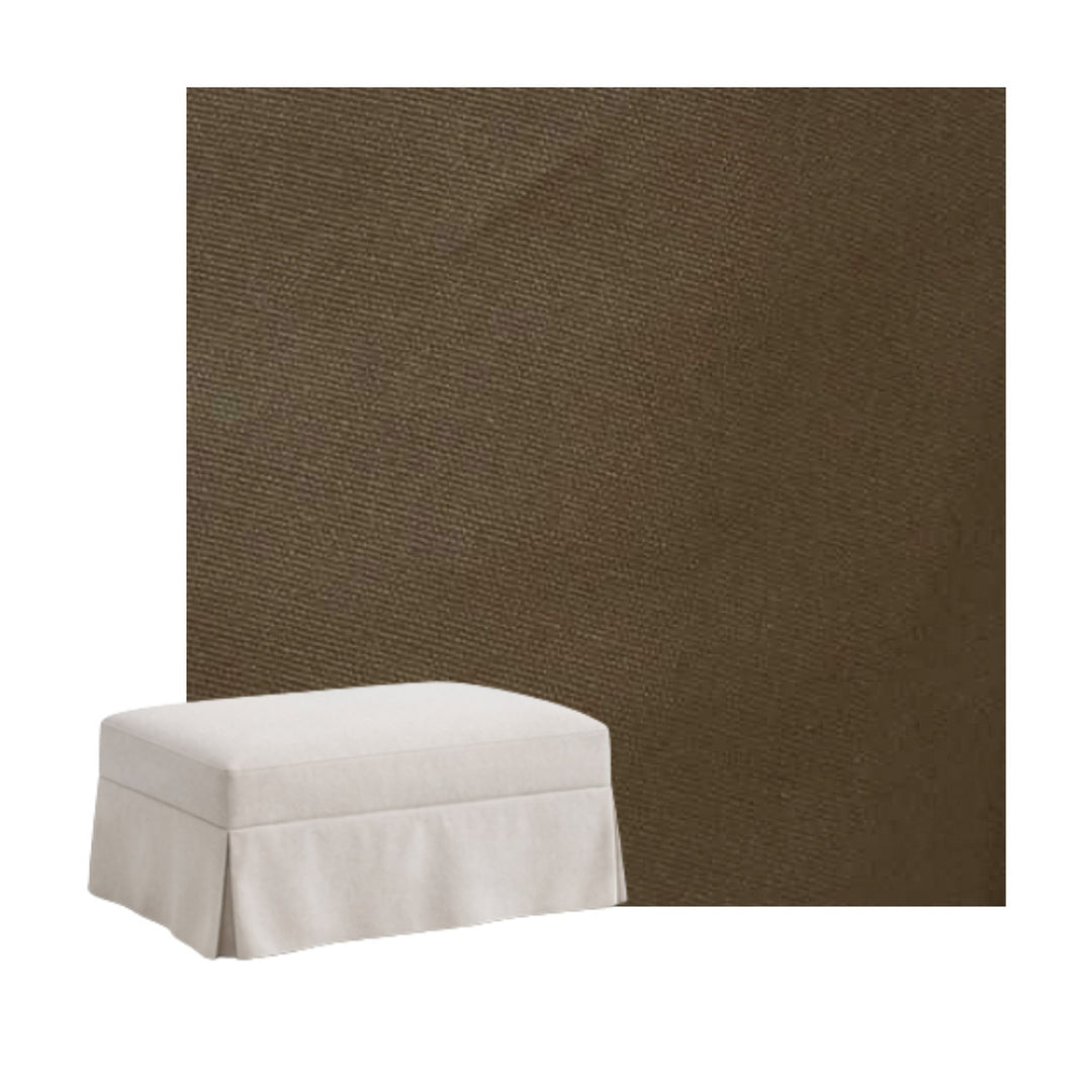 Espresso Poplin Custom Ottoman Slipcover