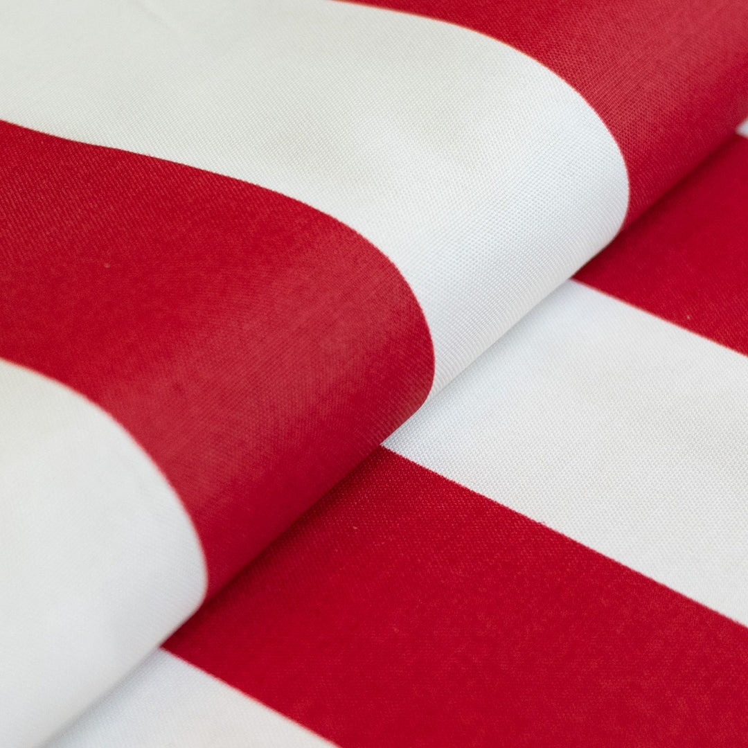 Retro Cabana Red &amp; White Stripe Custom Outdoor Pillow Cover
