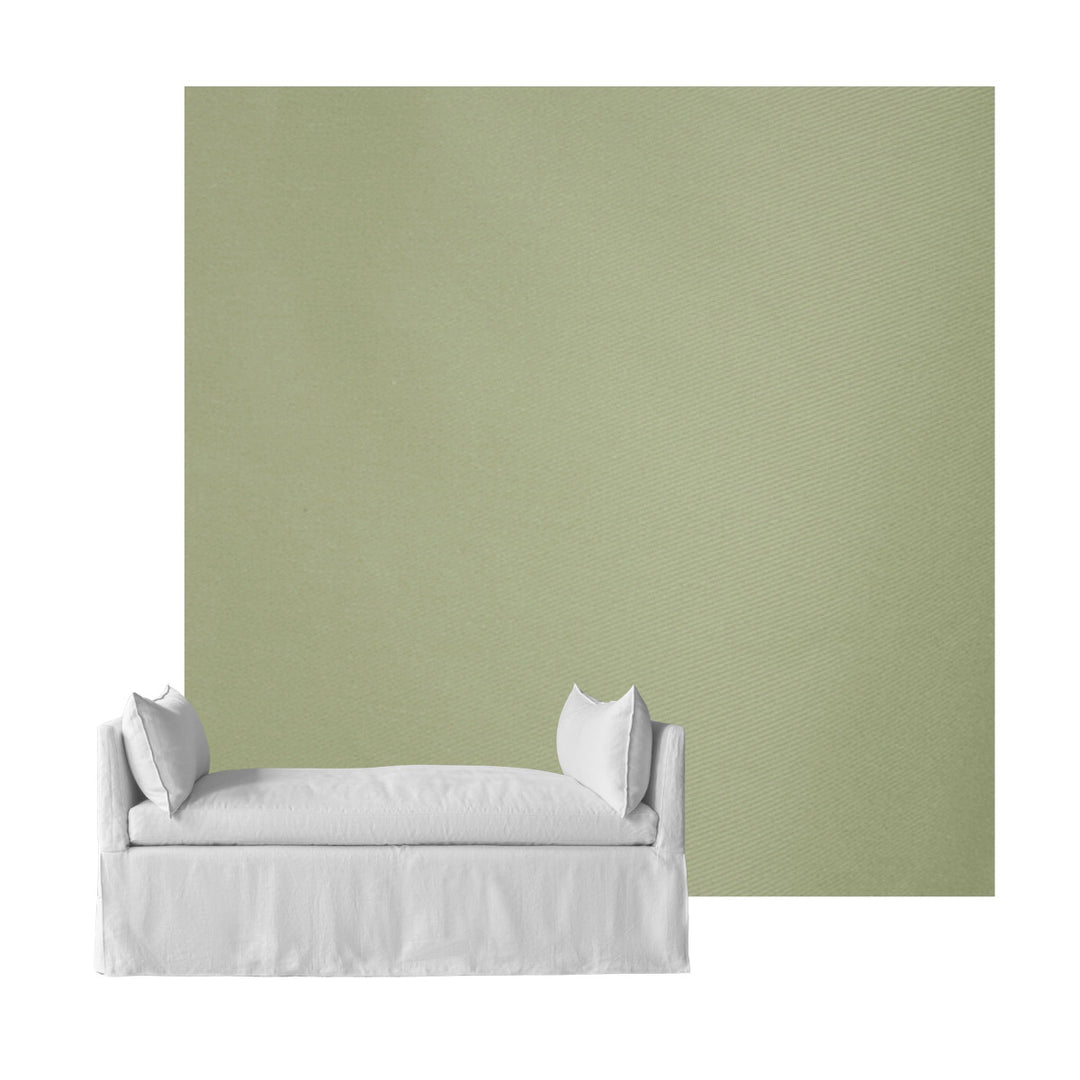 Basil Green Poplin Custom Daybed Cover