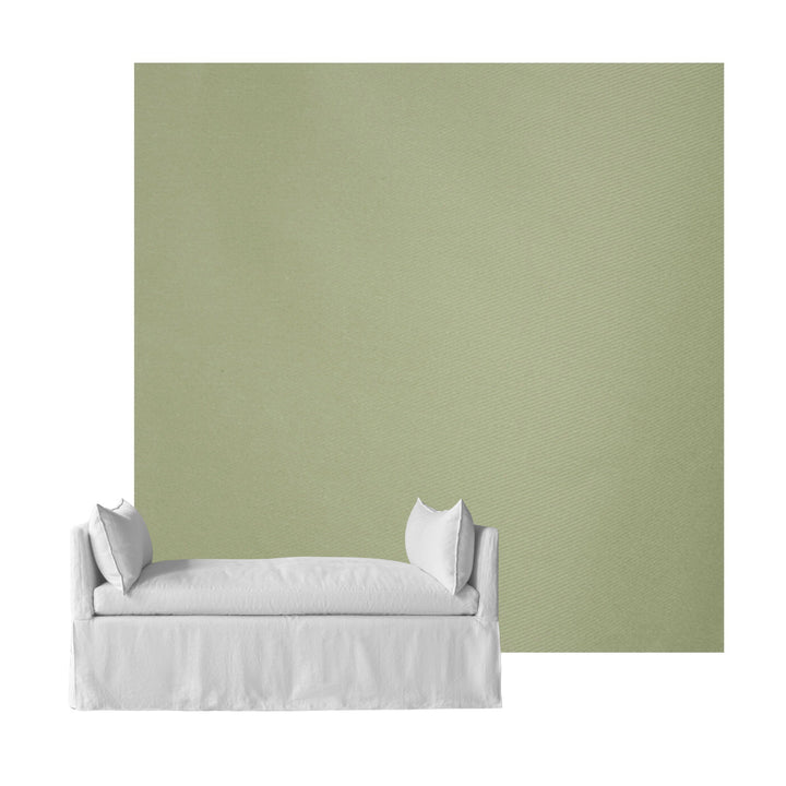 Basil Green Poplin Custom Daybed Cover