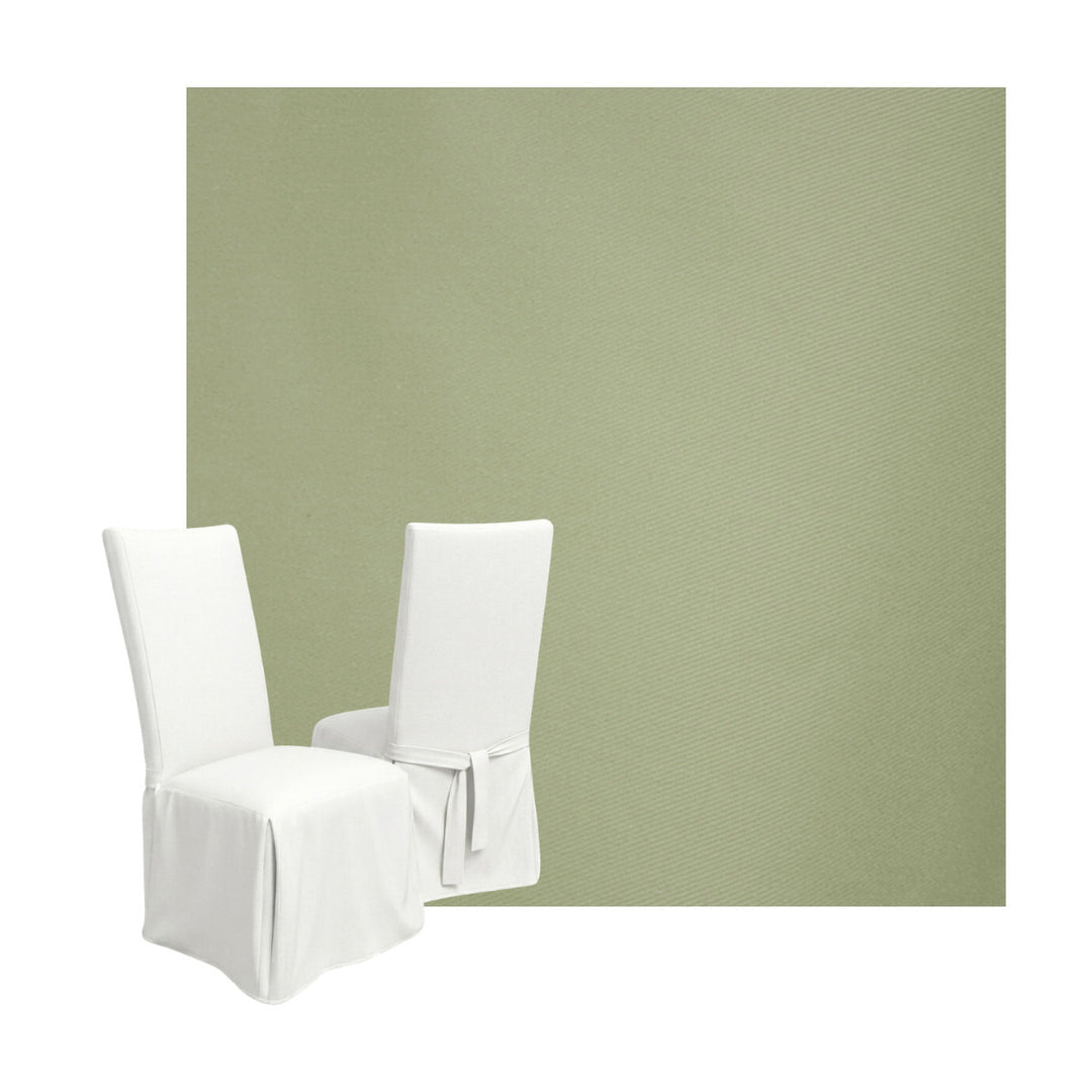 Basil Green Poplin Custom Dining Chair Cover