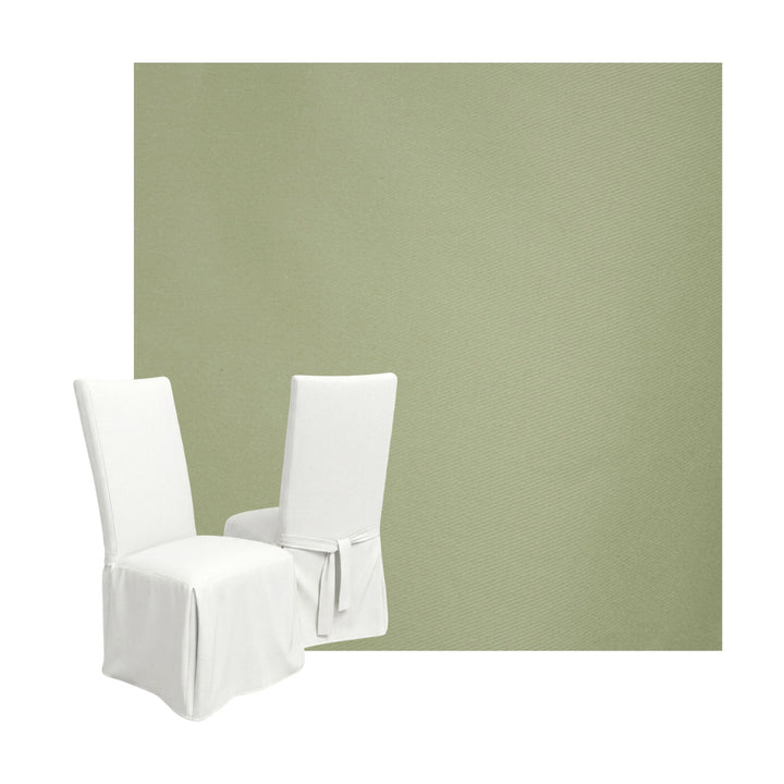 Basil Green Poplin Custom Dining Chair Cover