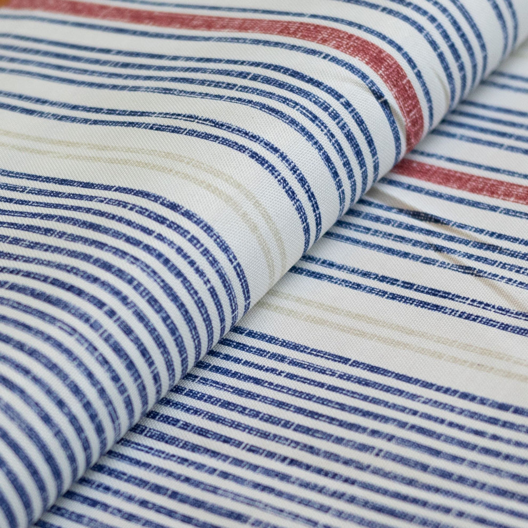 Marina Navy Stripe Outdoor Bolster Pillow