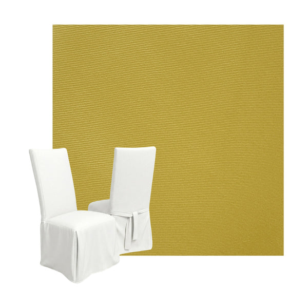 Golden Yellow Poplin Custom Dining Chair Cover