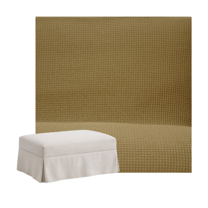 FlexFit Barley Tan Custom Ottoman Slipcover