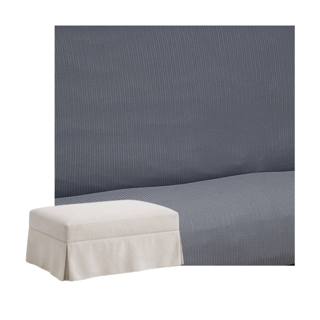 FlexFit Charcoal Custom Ottoman Slipcover