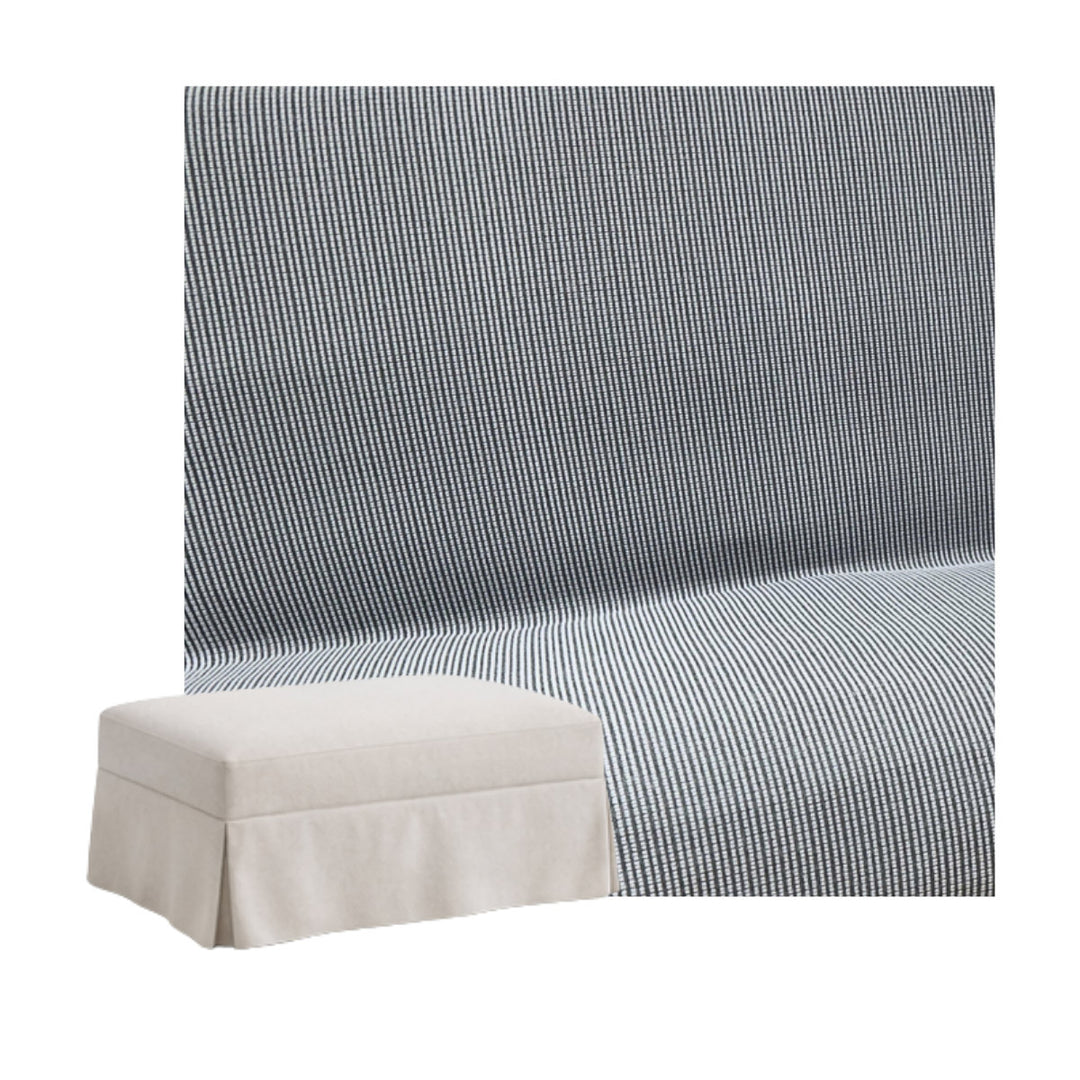 FlexFit Gray Mist Custom Ottoman Slipcover