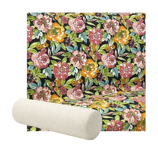 Vintage Floral Outdoor & Patio Bolster Pillow