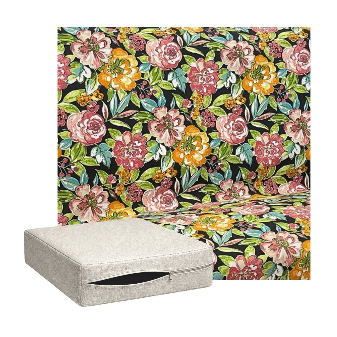 Vintage Floral Outdoor &amp; Patio Custom Cushion Cover
