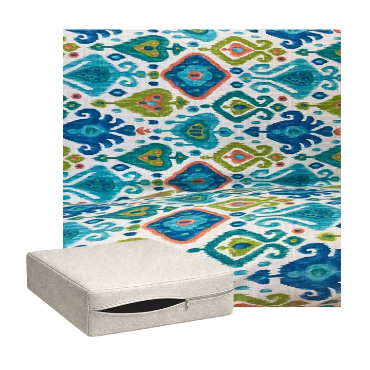 Turquoise Ikat Custom Cushion Cover