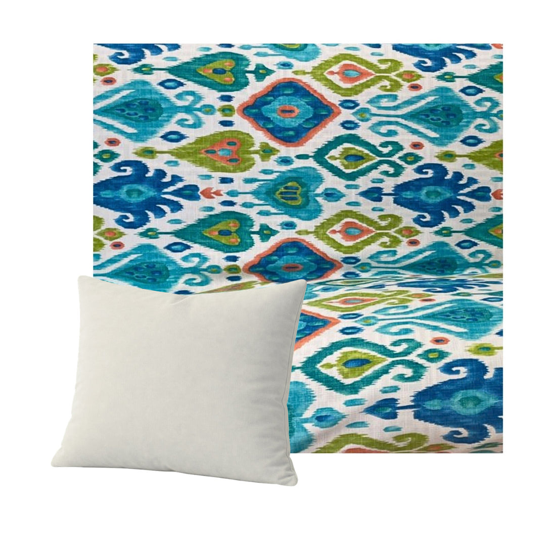 Turquoise Ikat Throw Pillow