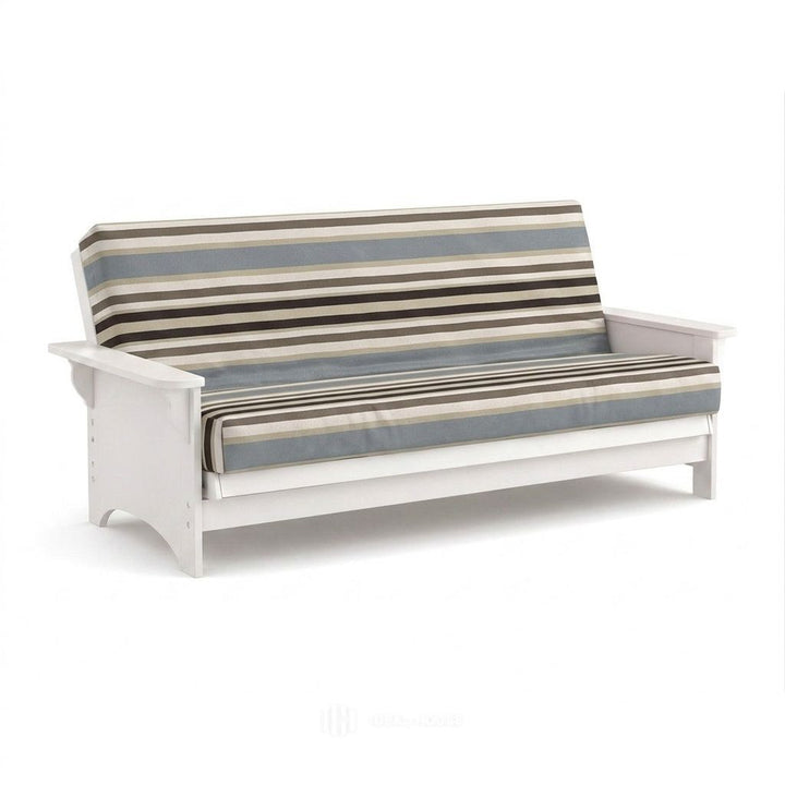 Harbor Stripe Canvas futon cover in red and cream stripe