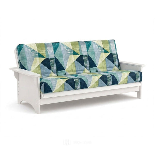 Emerald Mosaic Canvas Futon Cover