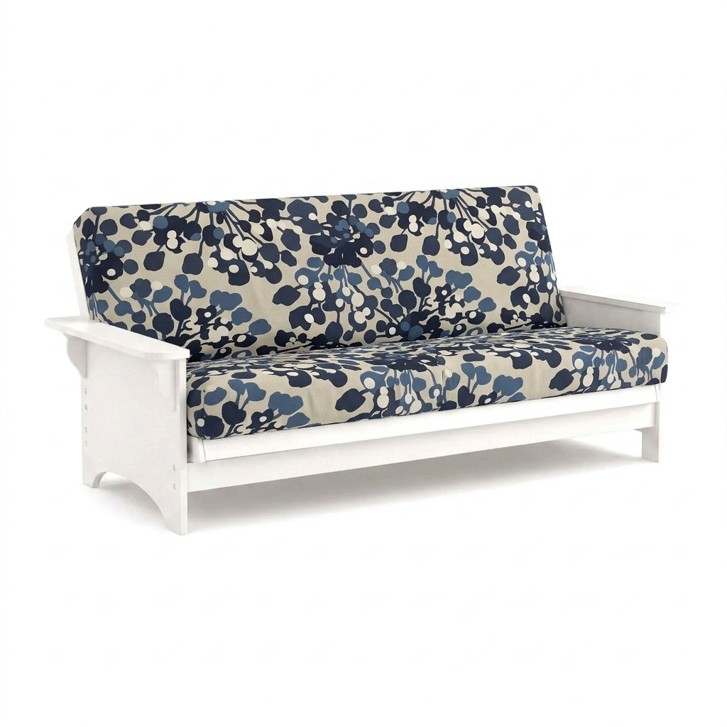 Blue Botanical Print Futon Cover
