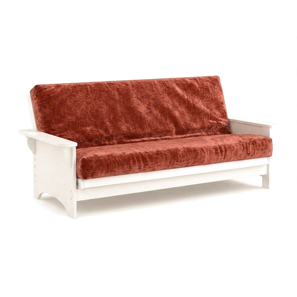 Rust Ember Chenille Futon Cover