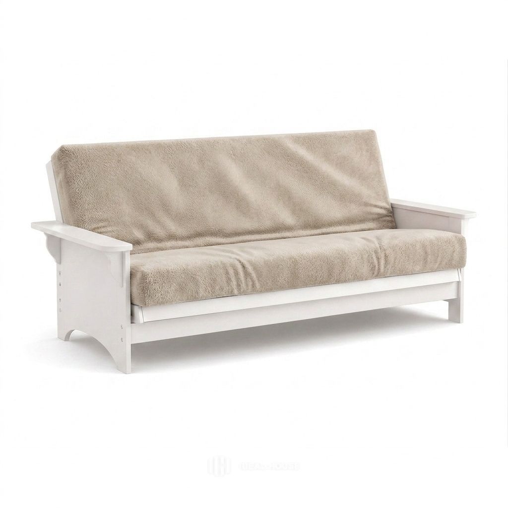 Velvet Cream futon cover in cream velvet