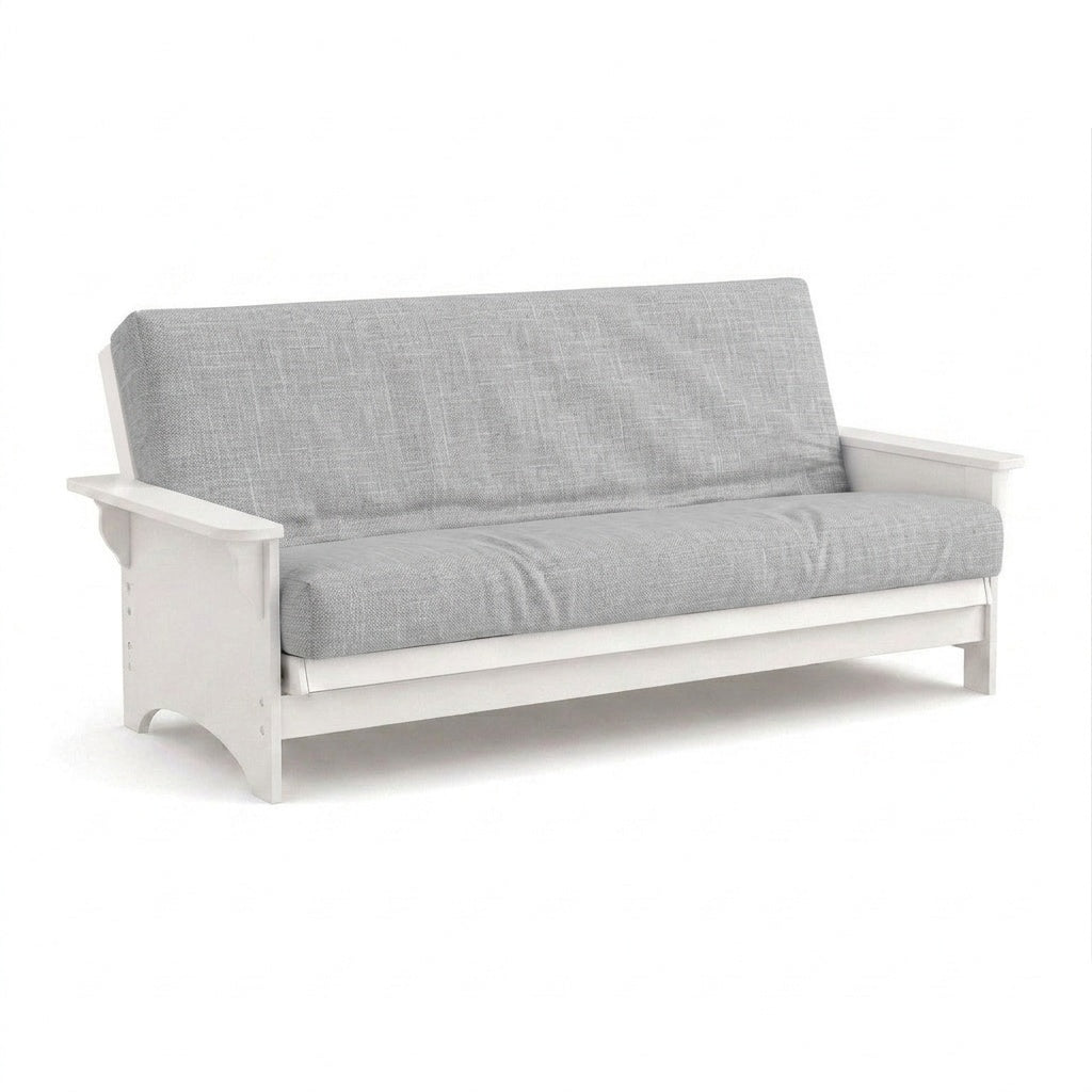 Glacier Gray linen weave custom futon cover