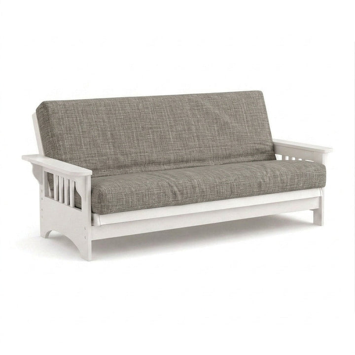 Linen Greige premium weave custom futon cover