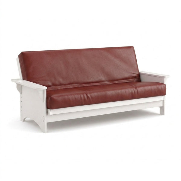 Oxblood Red Faux Leather Futon Cover