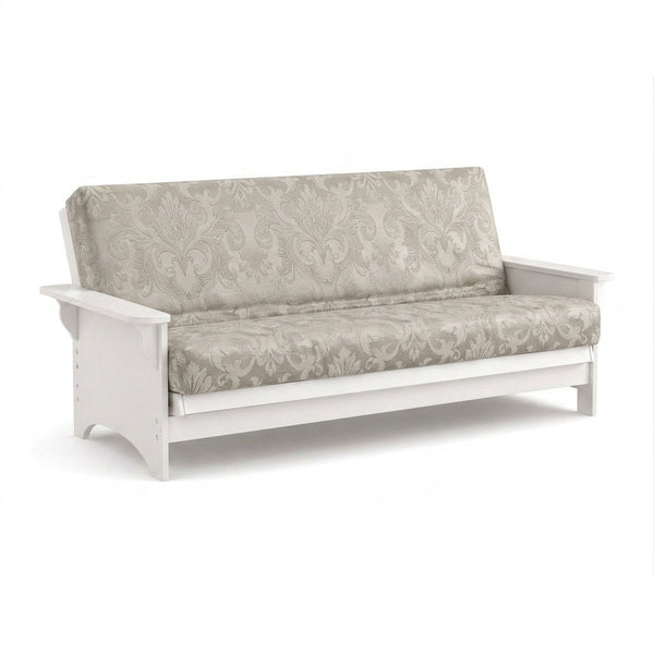 Taupe Floral Damask Futon Cover
