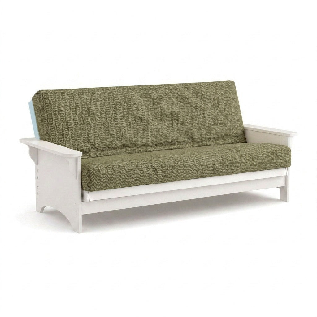 Sage Herringbone premium weave custom futon cover