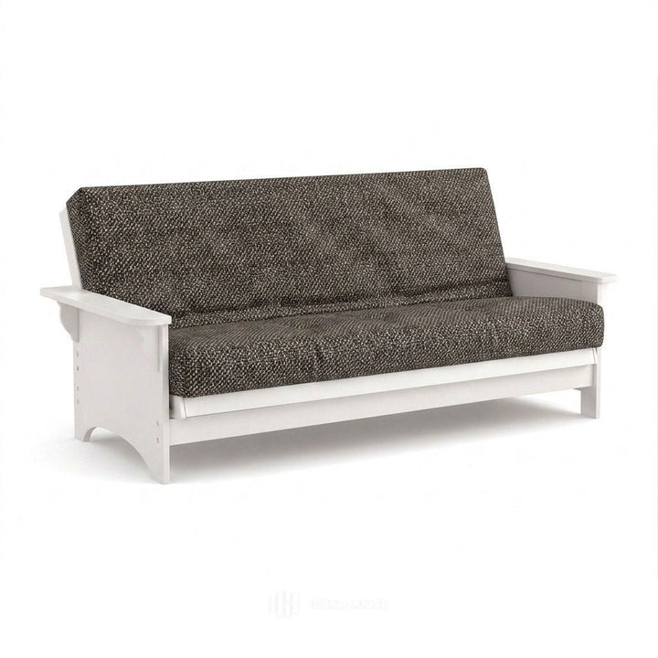 Midnight Charcoal Premium Weave futon cover in midnight charcoal