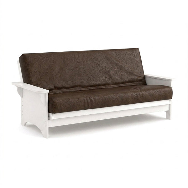 Vegan Espresso Leather Futon Cover