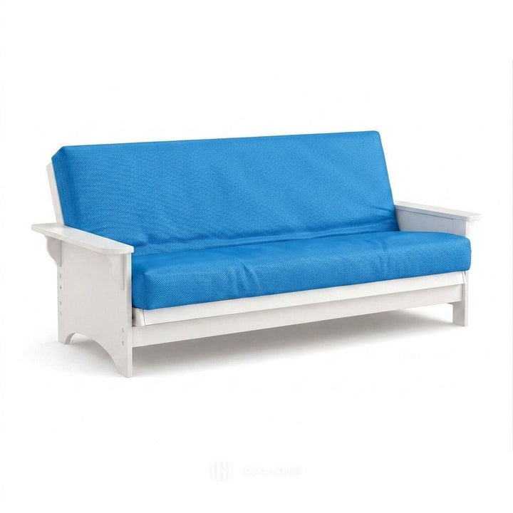 Pacific Blue Outdoor Performance futon cover in Pacific blue