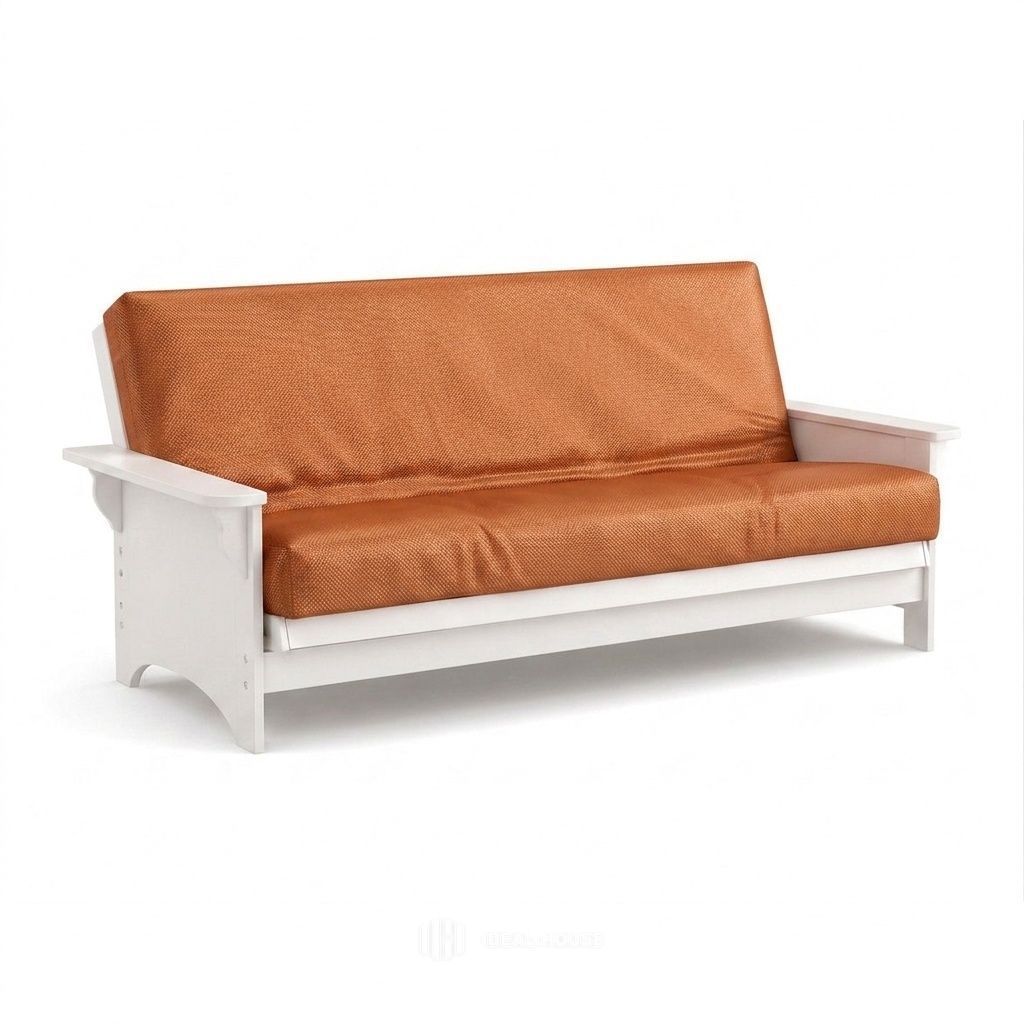 Terracotta Sun Outdoor Performance futon cover in terracotta