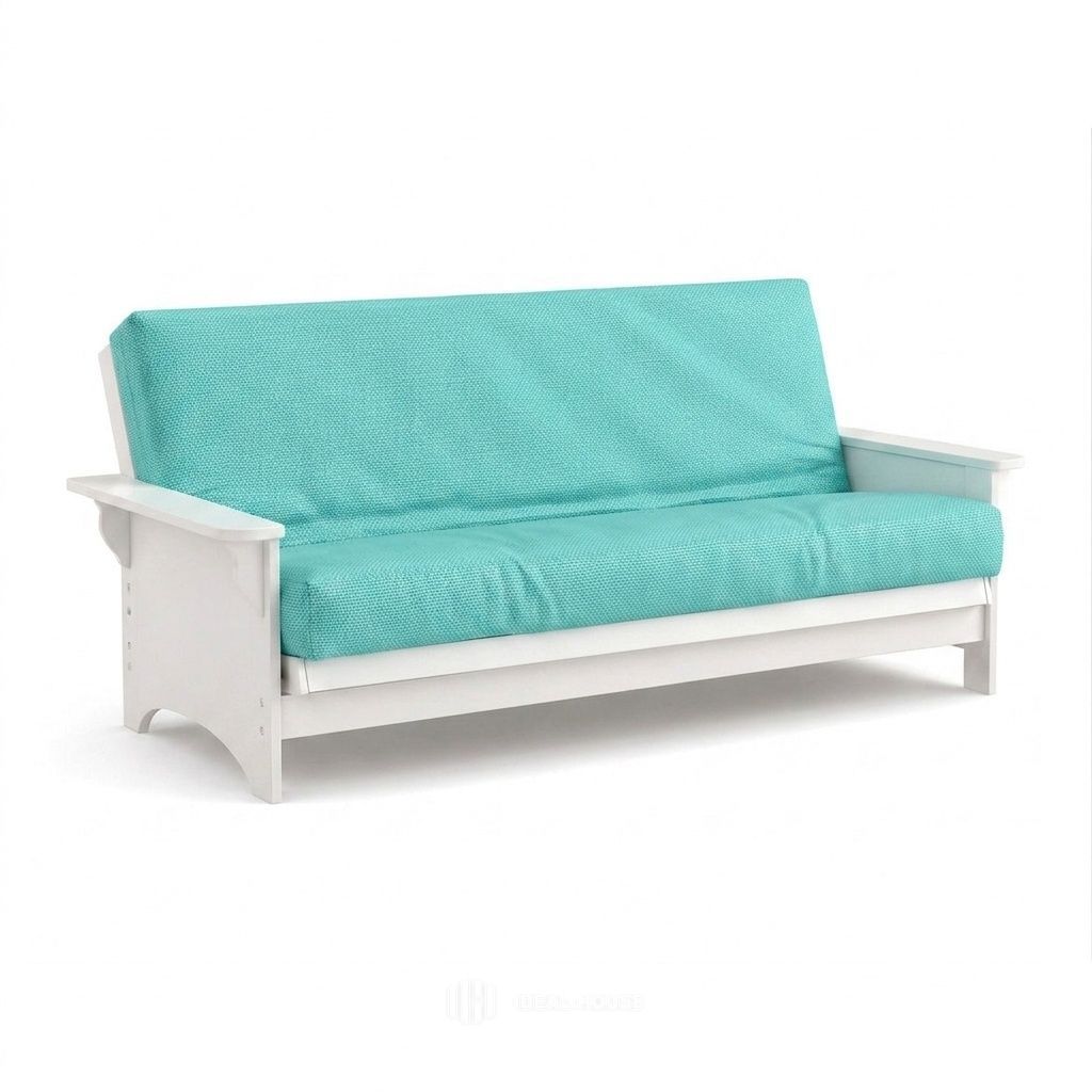 Turquoise Outdoor Performance futon cover in bright turquoise