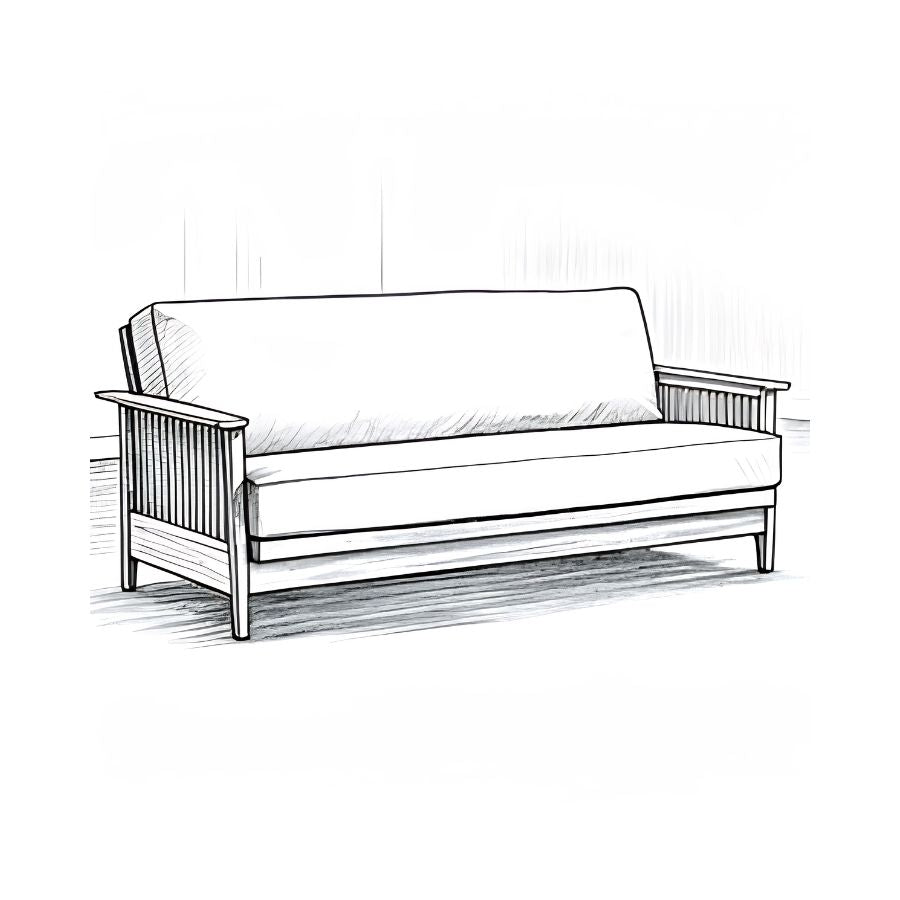 Full-size futon slipcover