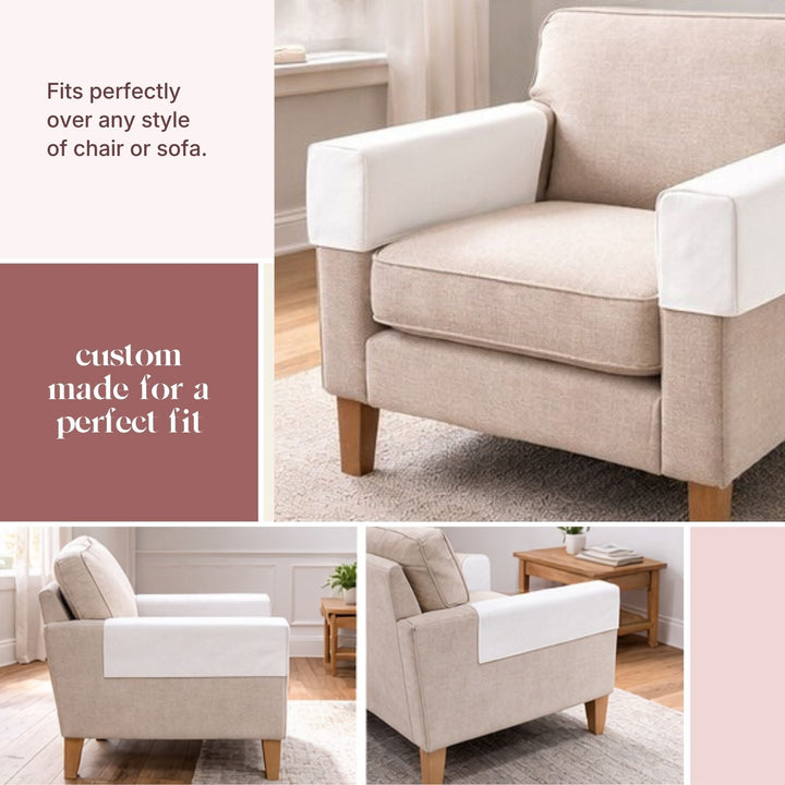 Grid of custom armrest cover styles available made to order