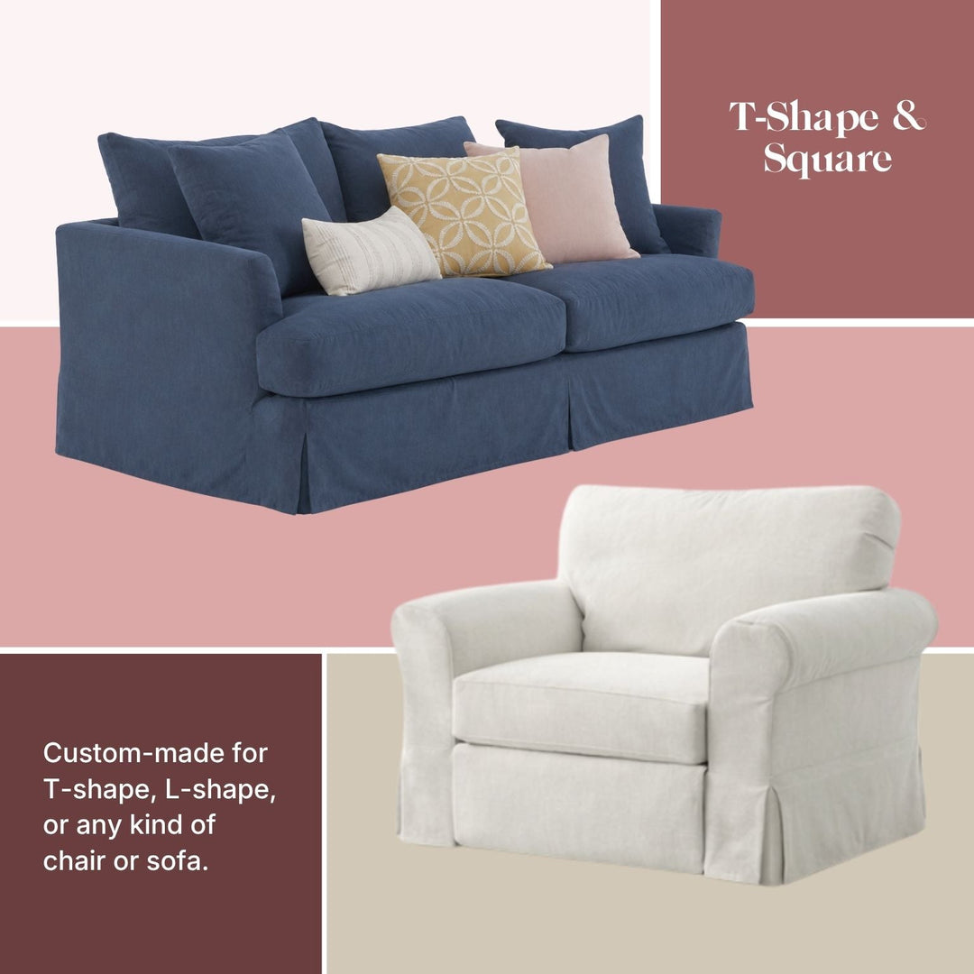 Seat cushion construction options for custom slipcovers