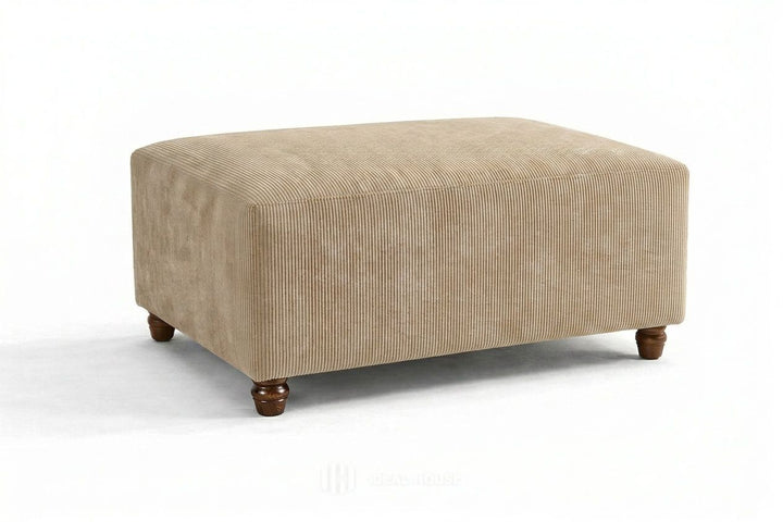 Olive Brown Performance Twill Custom Ottoman Slipcover