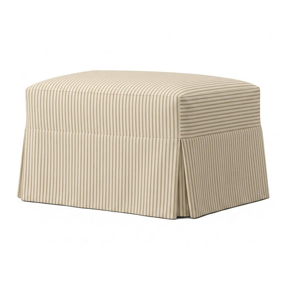 Martha's Vineyard Canvas Stripe Custom Ottoman Cover