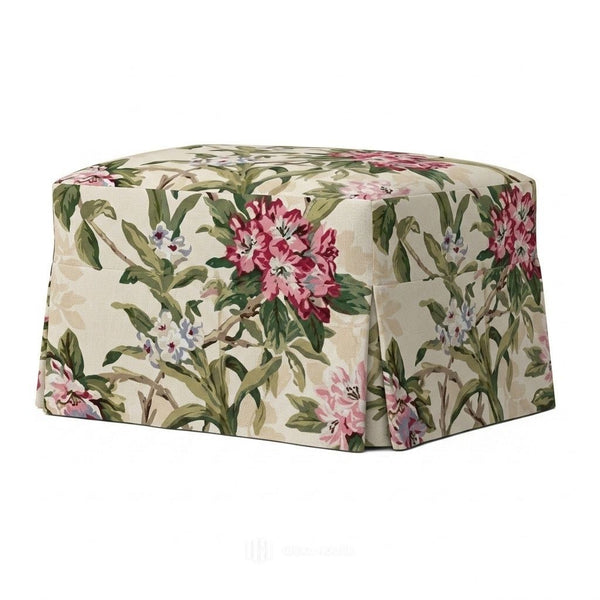 Viburnum Spring Canvas Print Custom Ottoman Cover