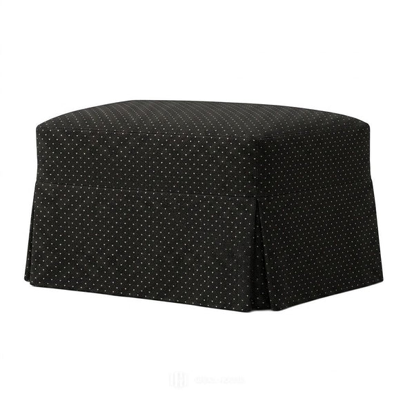 Black Micro Dot Custom Ottoman Slipcover