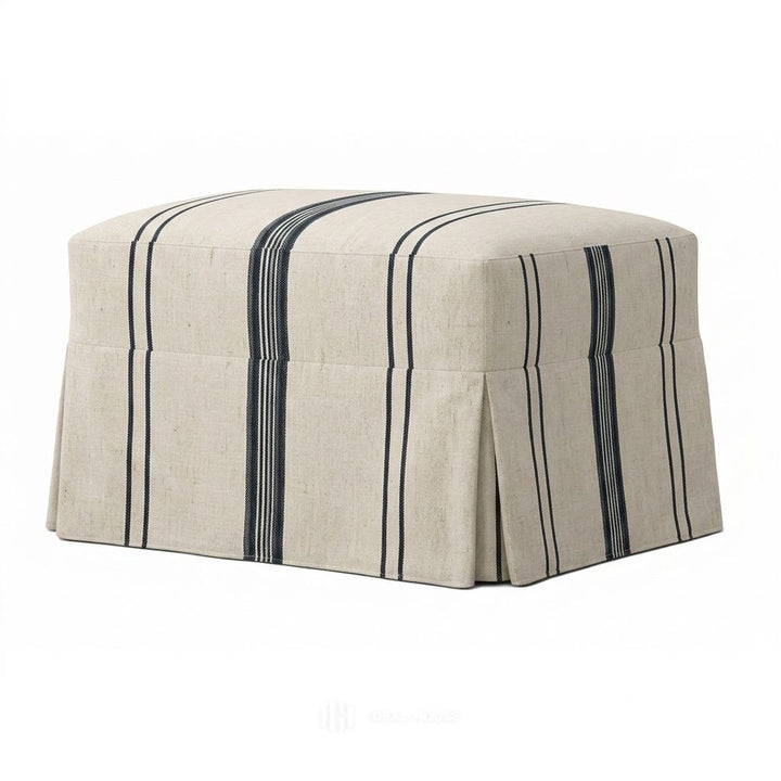 Marina Stripe Custom Ottoman Slipcover