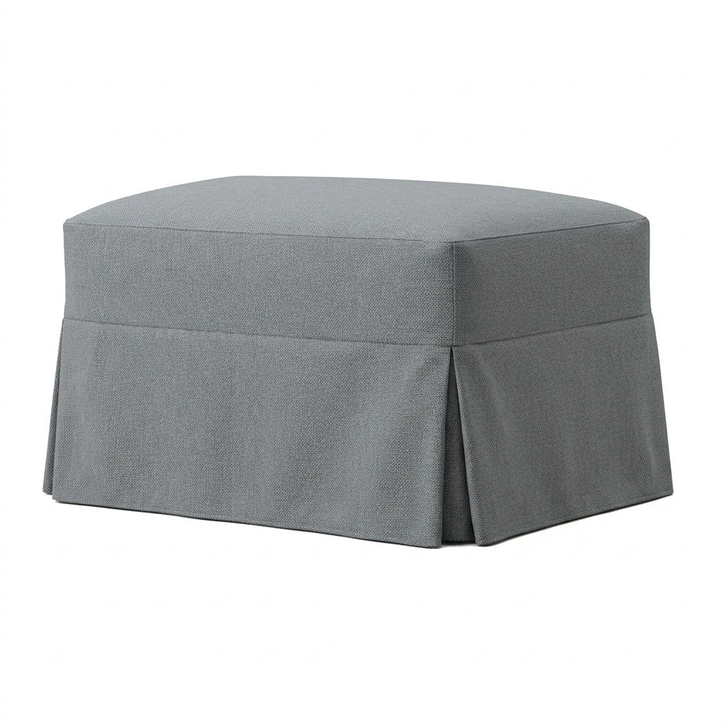 Graphite Gray Custom Canvas Ottoman Cover