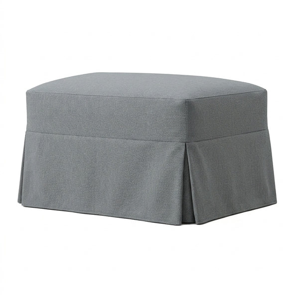 Graphite Gray Custom Canvas Ottoman Cover