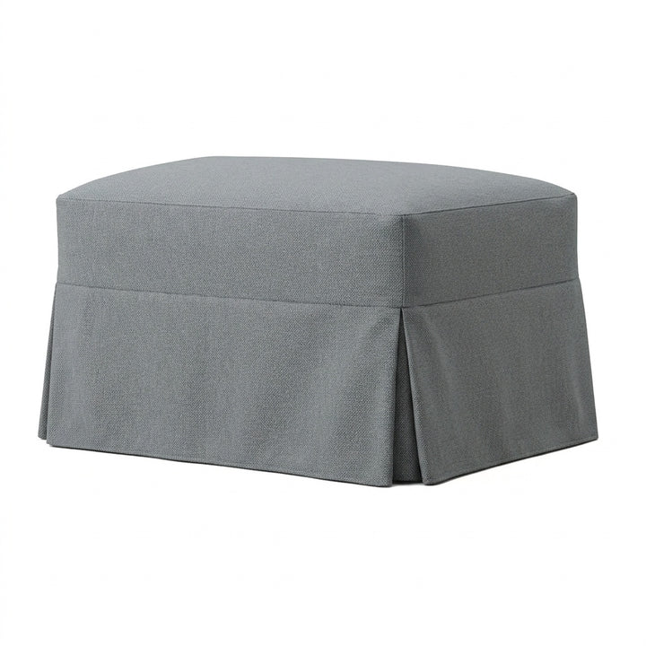 Graphite Gray Custom Canvas Ottoman Cover